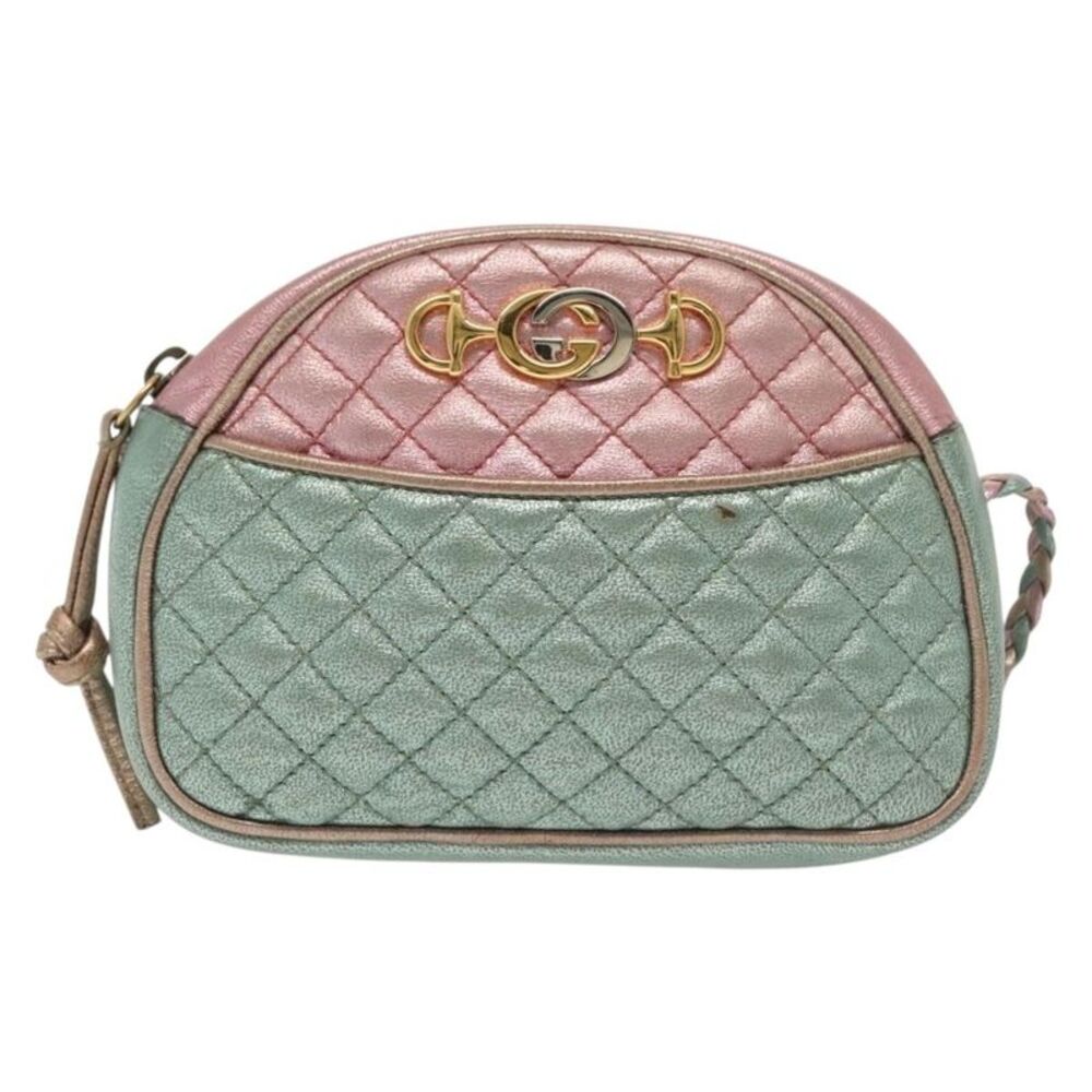 Gucci Trapuntata Camera Quilted Laminated Leather Multicolour Leather Shoulder